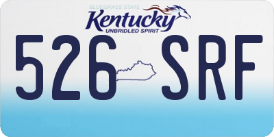 KY license plate 526SRF
