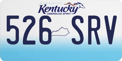 KY license plate 526SRV