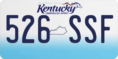 KY license plate 526SSF