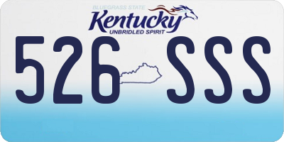 KY license plate 526SSS