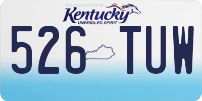 KY license plate 526TUW
