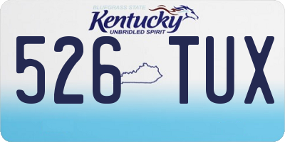 KY license plate 526TUX