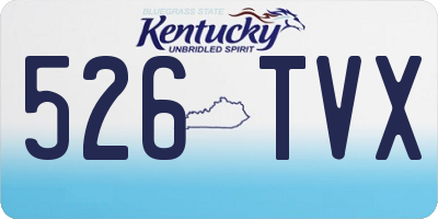 KY license plate 526TVX
