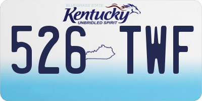 KY license plate 526TWF
