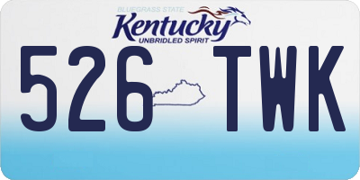 KY license plate 526TWK