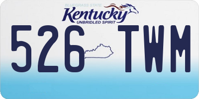 KY license plate 526TWM