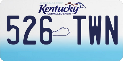 KY license plate 526TWN