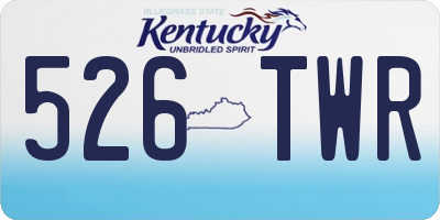 KY license plate 526TWR