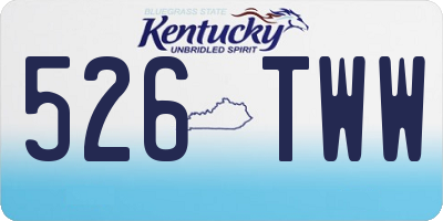 KY license plate 526TWW