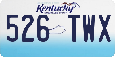 KY license plate 526TWX