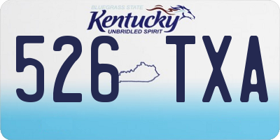 KY license plate 526TXA