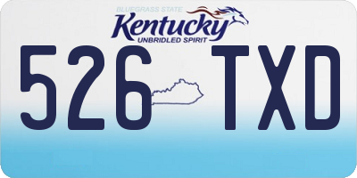 KY license plate 526TXD