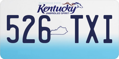 KY license plate 526TXI