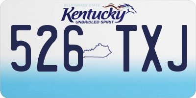 KY license plate 526TXJ