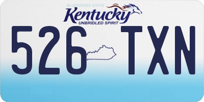 KY license plate 526TXN