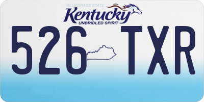 KY license plate 526TXR