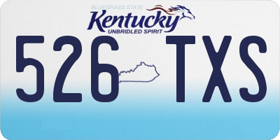 KY license plate 526TXS
