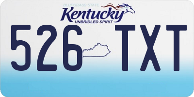 KY license plate 526TXT