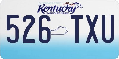 KY license plate 526TXU