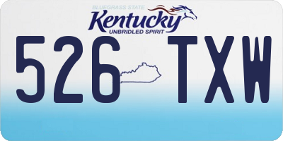 KY license plate 526TXW