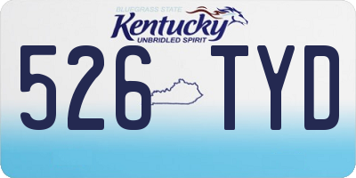 KY license plate 526TYD