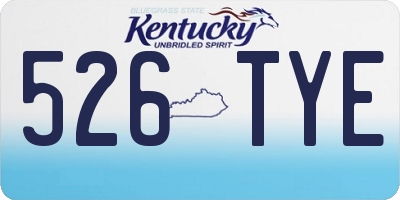 KY license plate 526TYE