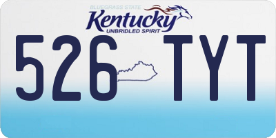 KY license plate 526TYT