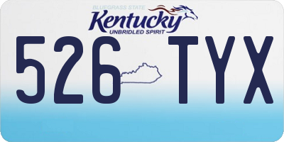KY license plate 526TYX