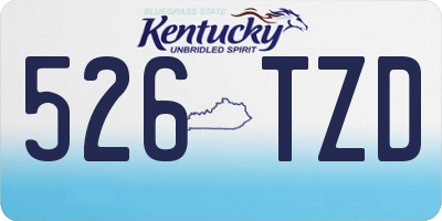 KY license plate 526TZD
