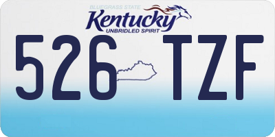 KY license plate 526TZF