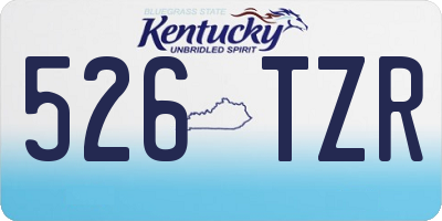 KY license plate 526TZR