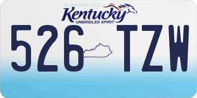 KY license plate 526TZW