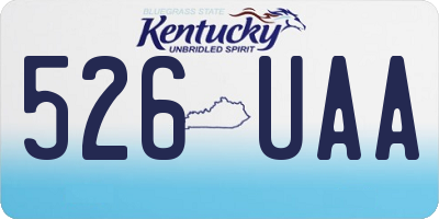 KY license plate 526UAA