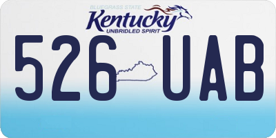 KY license plate 526UAB
