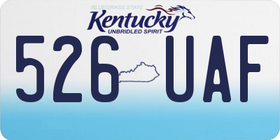 KY license plate 526UAF