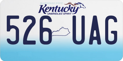 KY license plate 526UAG