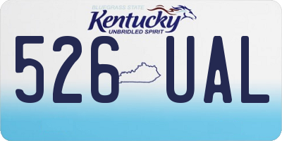 KY license plate 526UAL