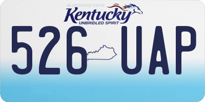 KY license plate 526UAP