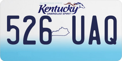 KY license plate 526UAQ