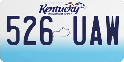 KY license plate 526UAW