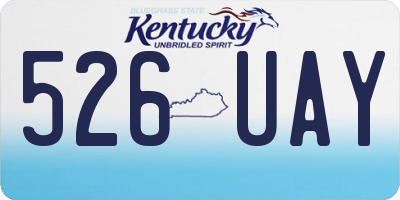 KY license plate 526UAY