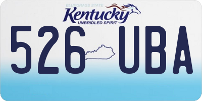 KY license plate 526UBA