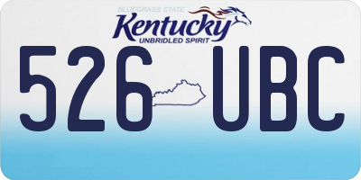 KY license plate 526UBC
