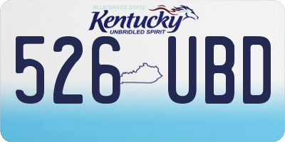 KY license plate 526UBD