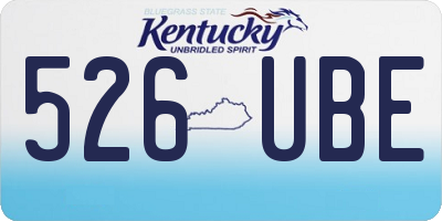 KY license plate 526UBE