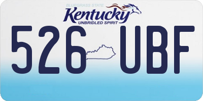KY license plate 526UBF