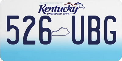 KY license plate 526UBG