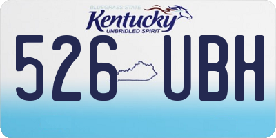 KY license plate 526UBH