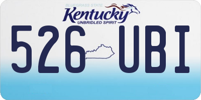 KY license plate 526UBI