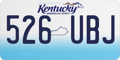 KY license plate 526UBJ